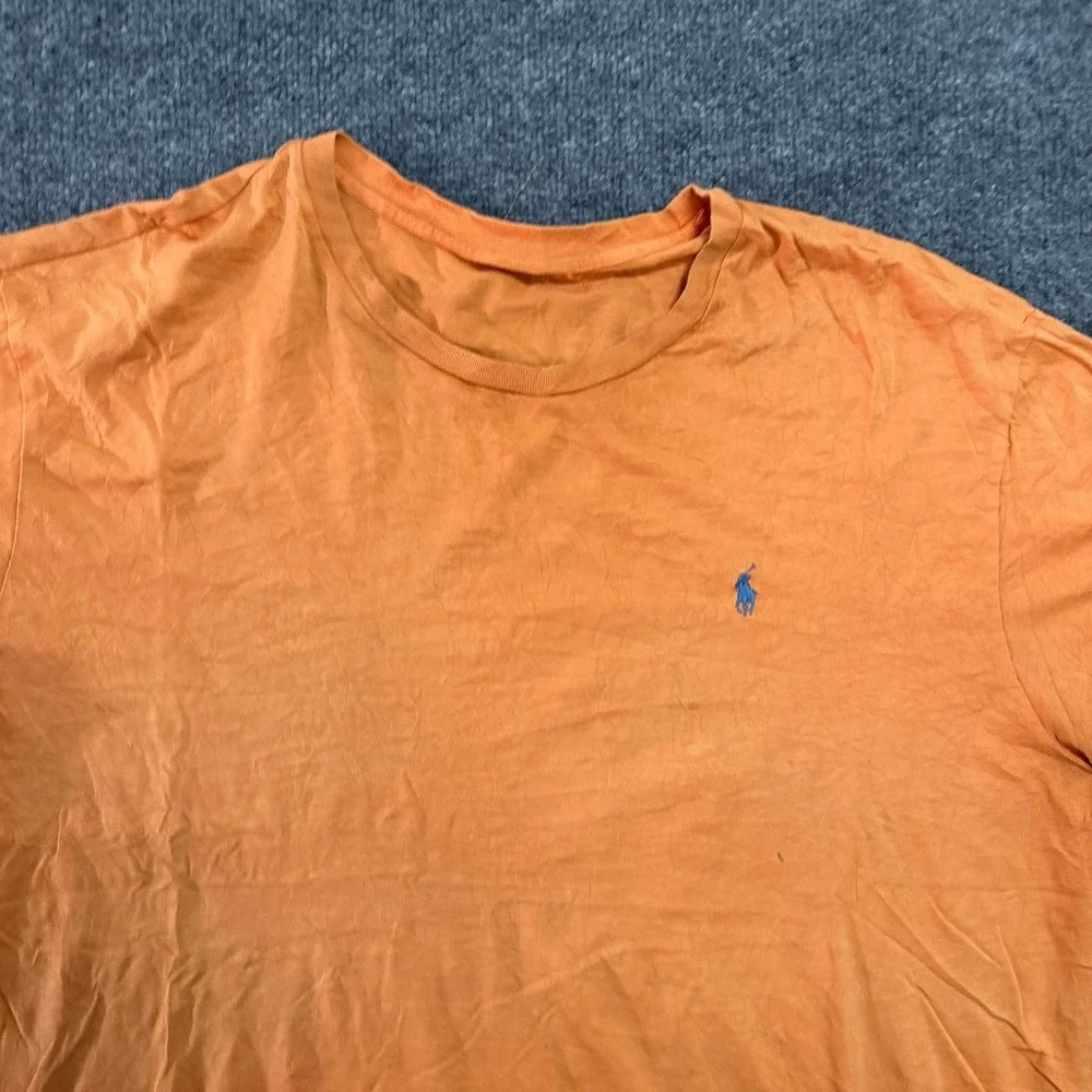 Polo Ralph Lauren T-Shirt Mens Size 2XL Orange Short Sleeve Pony Logo Casual Tee